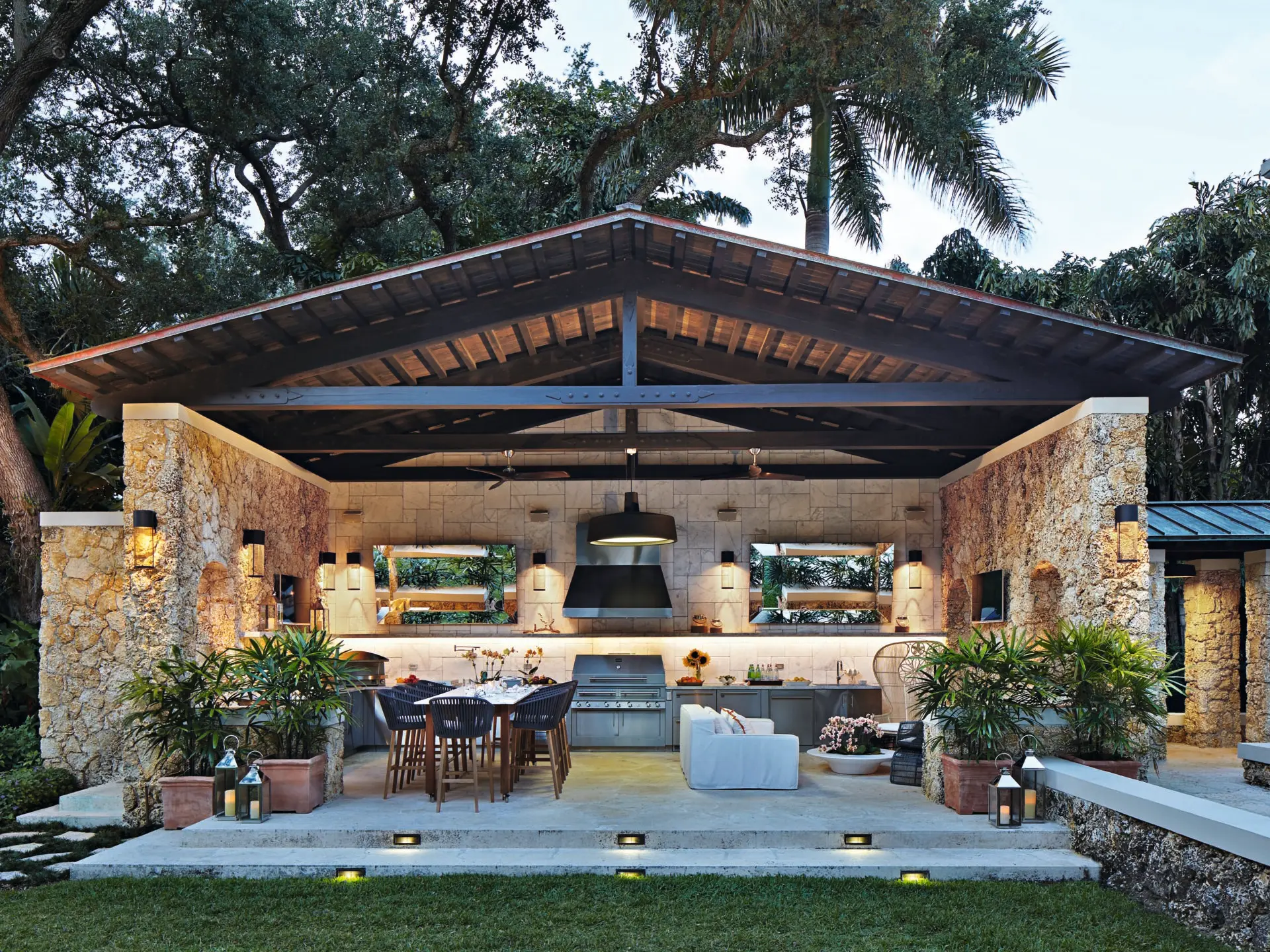 A Custom Built Outdoor Kitchen In Barn