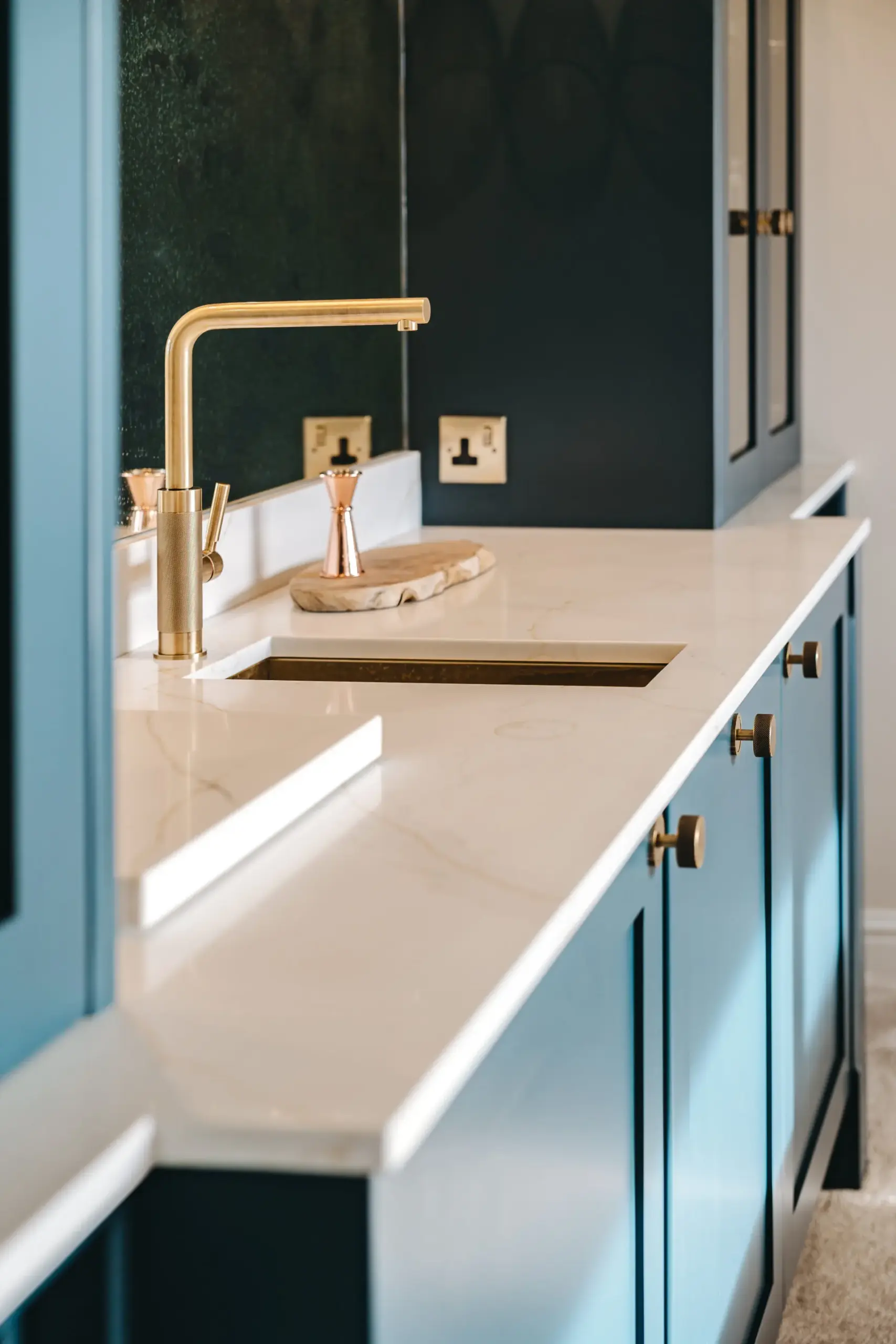 Bespoke Home Bar Cabinetry With Brass Detailing