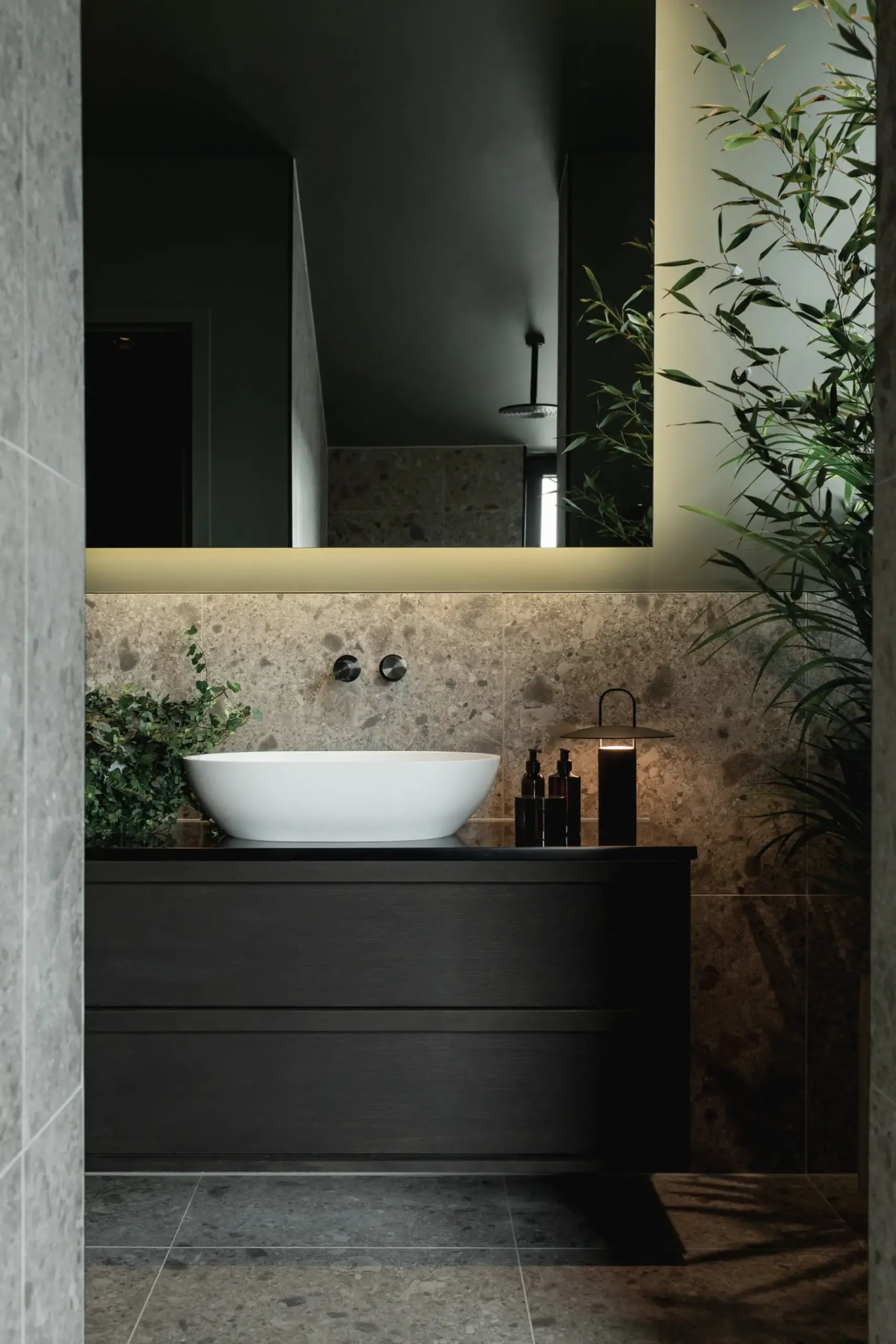 Handcrafted Bathroom Vanity With Stone Worktop
