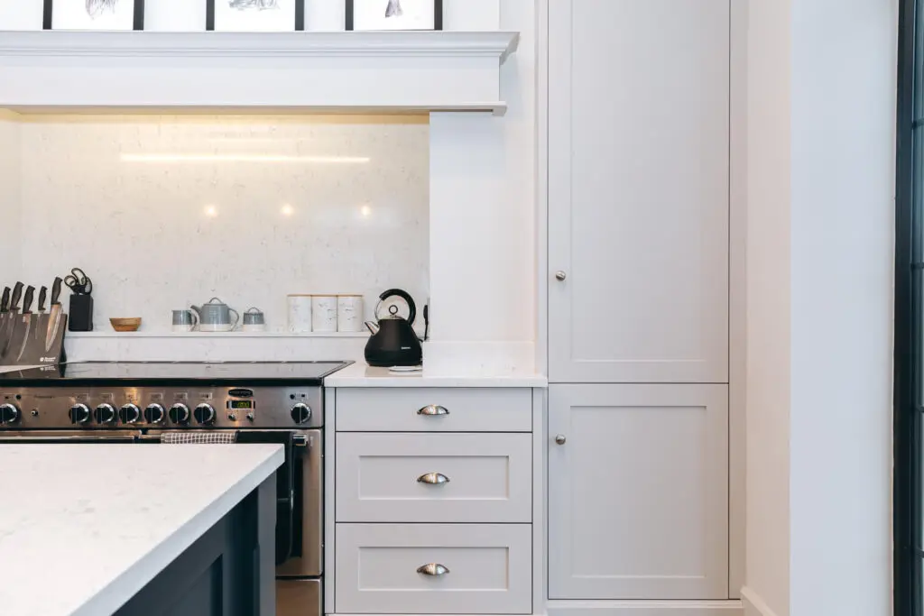 Traditional Shaker Style Kitchen Interior With Wooden Cabinets