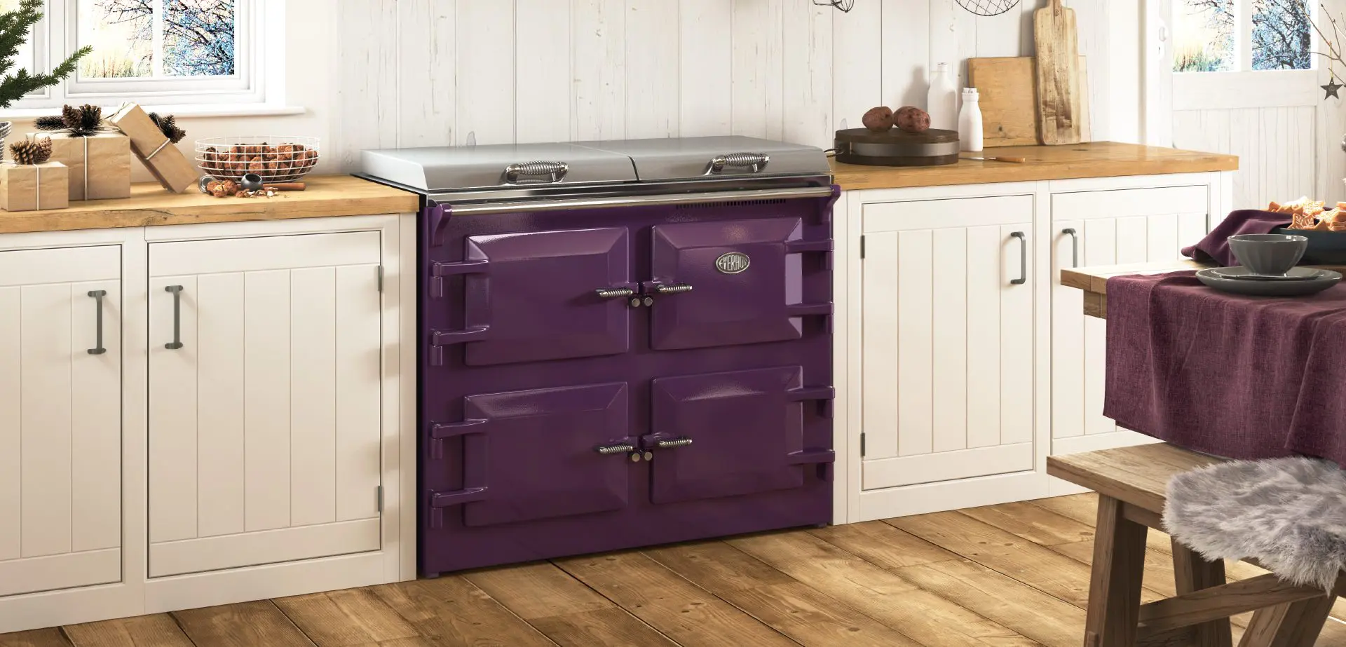 Everhot 110 Series Cooker Integrated Into A Bespoke Timber Kitchen By Kenton Jones