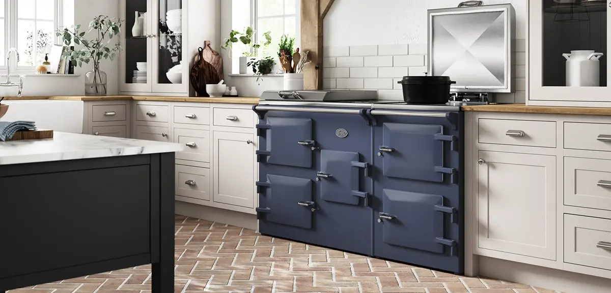 Everhot 160 Series In Navy Blue Within A Luxury Shaker Kitchen Handcrafted By Kenton Jones