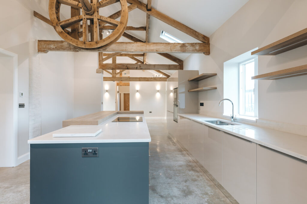 Cheshire home with beautiful beams in kitchen